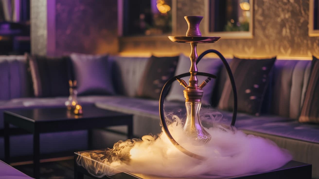 Hookah Beginners Guide 2026 Blog Feature Image Premium hookah setup with smoke swirling at House of Legends lounge with comfortable seating