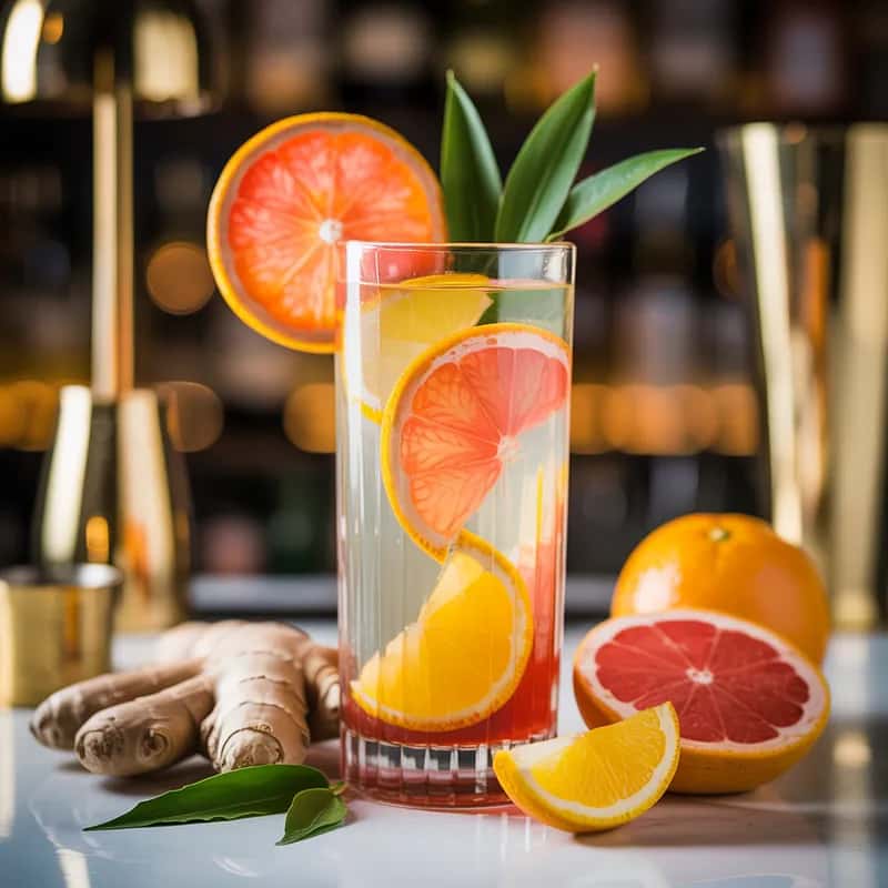 Botanical Kanna Citrus Menu Image Kanna Citrus Elixir - Kanna infused with fresh orange, grapefruit, and a hint of ginger.