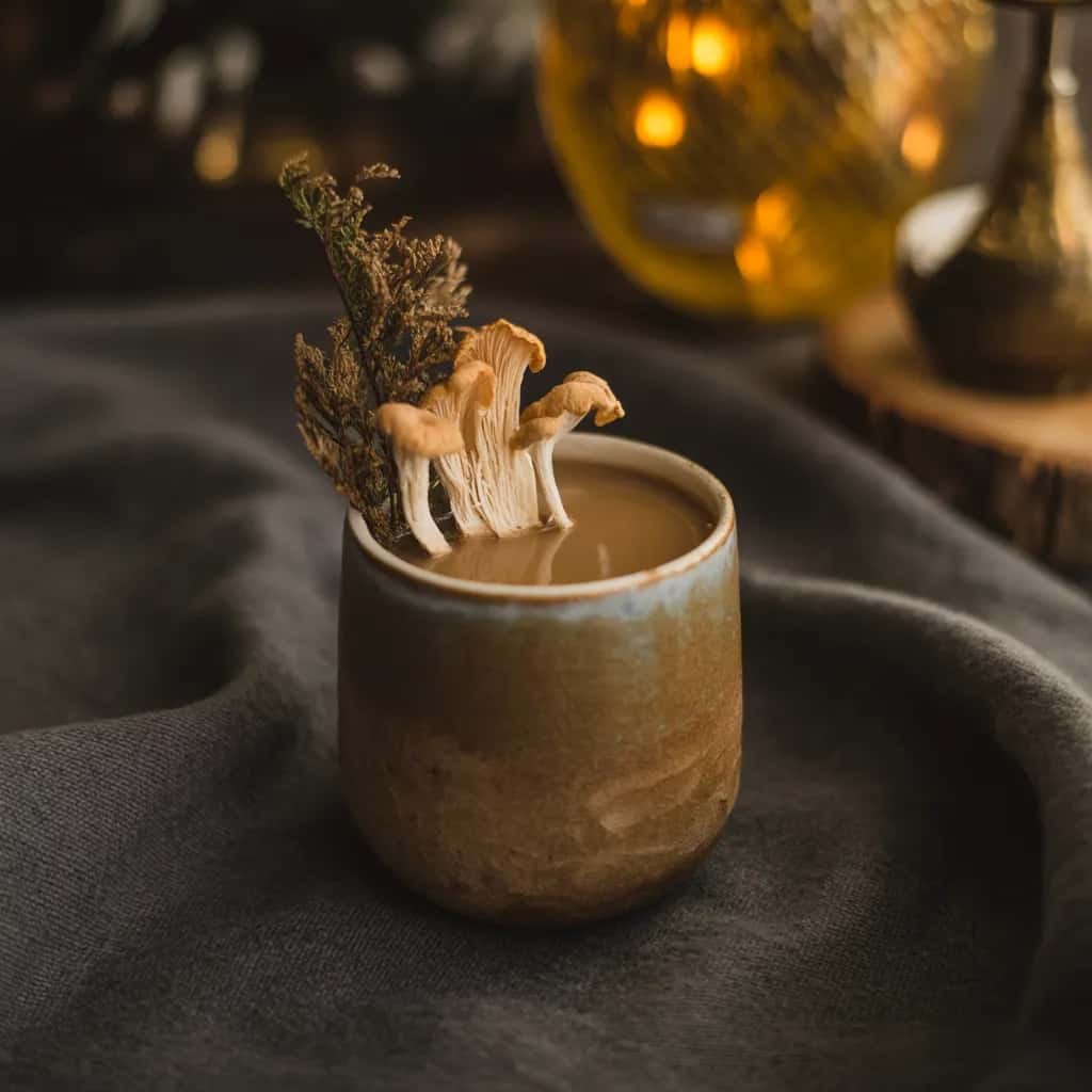 Botanical Lions Mane Menu Image Lion's Mane Focus - Lion's mane mushroom, honey, sage.