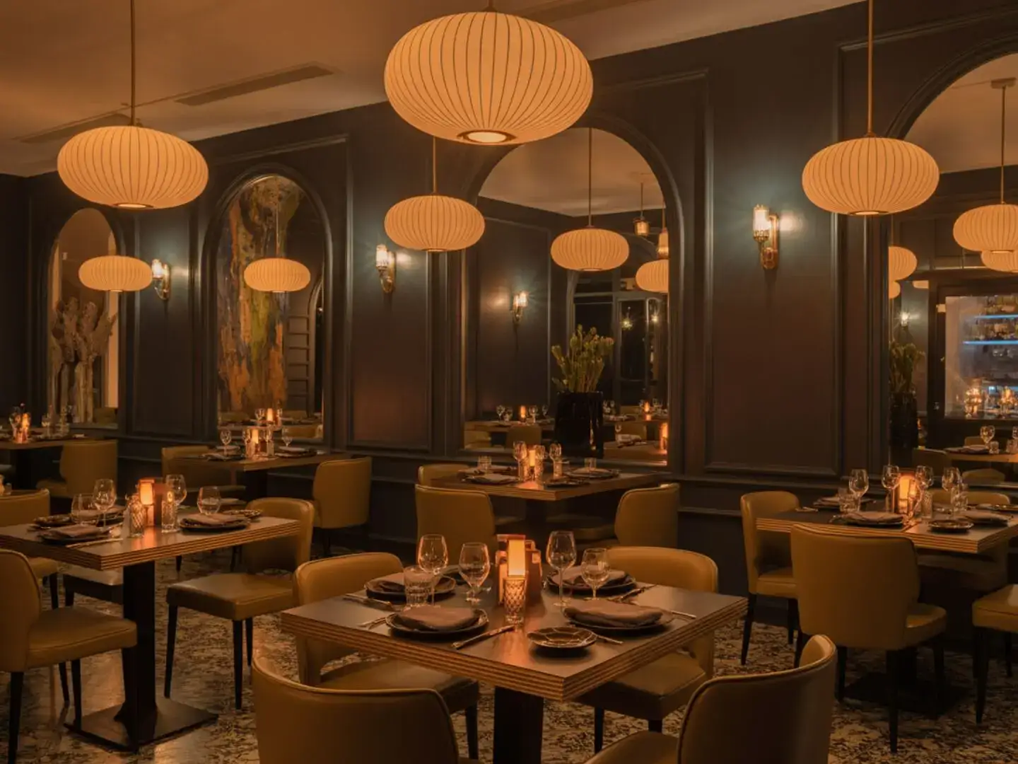 Warm House of Legends lounge scene with late-night bar lighting and premium ambiance